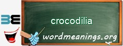 WordMeaning blackboard for crocodilia